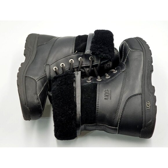 UGG Women's Black Leather Waterproof Adirondack Lace Up Boot Size 5 2948 - Picture 11 of 16